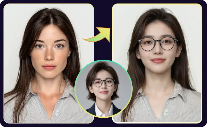 AI face swap for professional headshot and ID photo