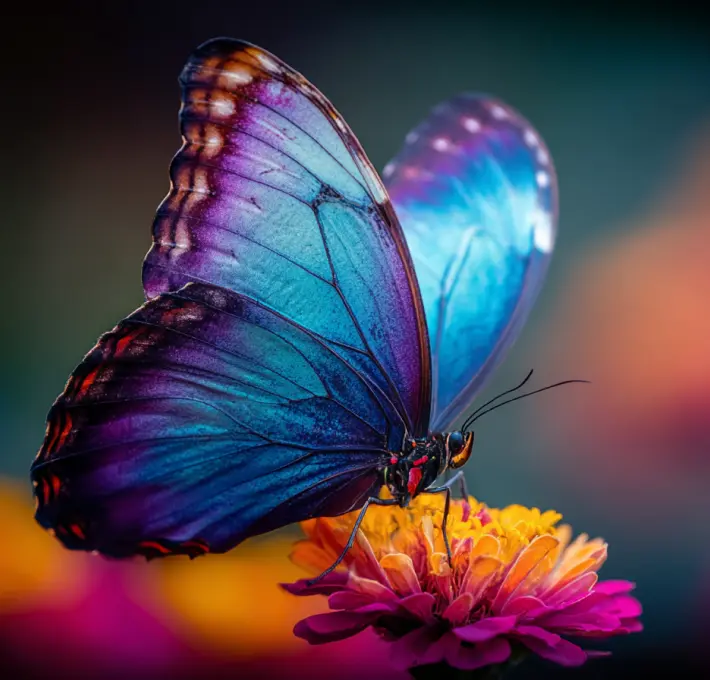 Hyper-realistic butterfly art generated by AI, showcasing intricate light and shadow details